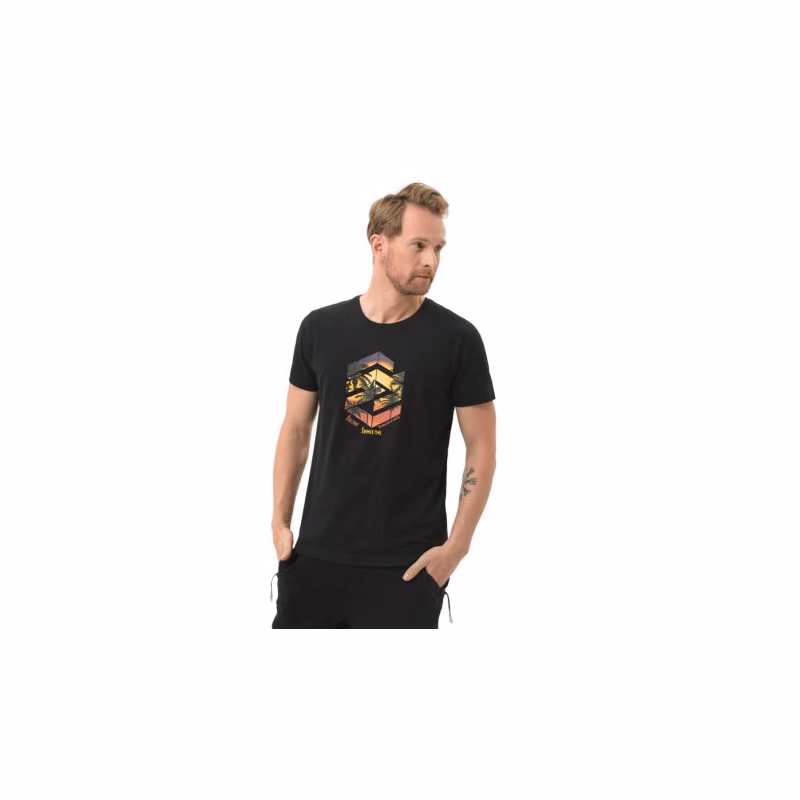 Pánske tričko s krátkym rukávom VOLCANO SUNSET-700-BLACK