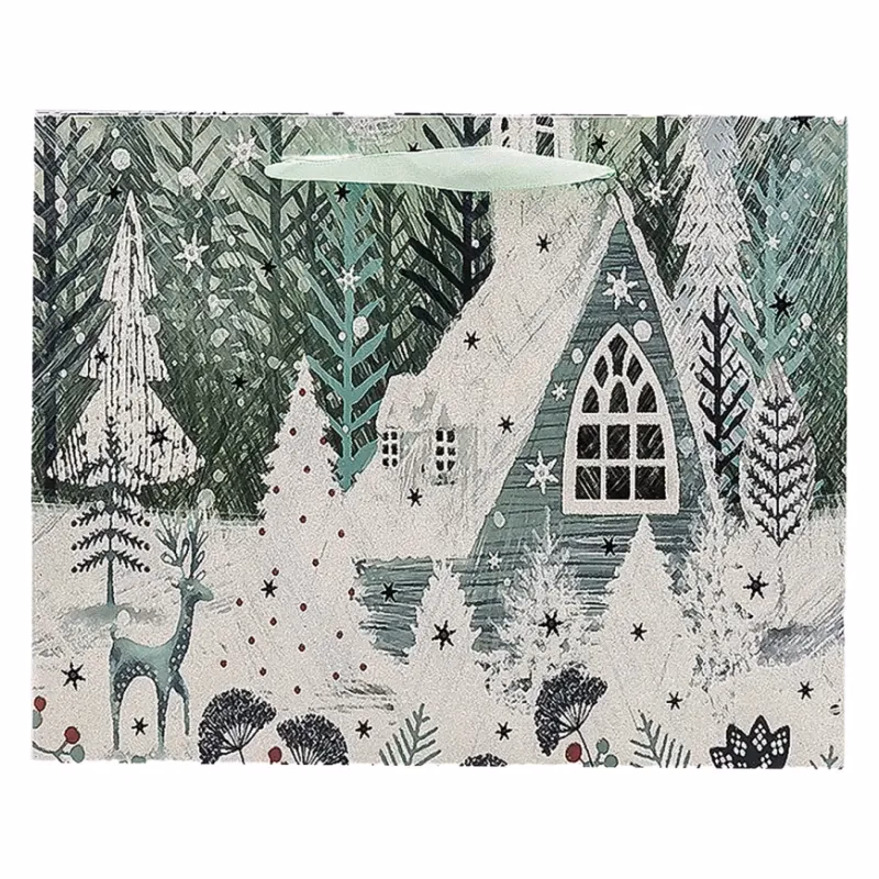 Darčeková taška 32x26x12 cm trblietky mix 39706