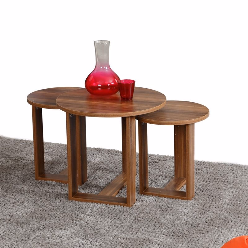 Sada odkladacích stolíkov (3 kusy) Mira - Walnut