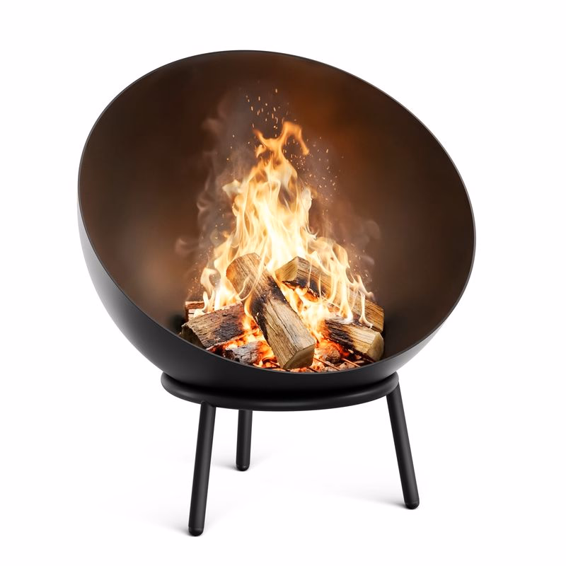 Klarstein Fireball nízke ohnisko | Odolné voči korózii | Odolné voči prevráteniu | Robustné | 66 cm | Čierne