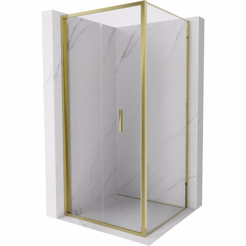 MEXEN/S - Exo sprchovací kút skladacie dvere 80 x 80, transparent, zlato 816-080-080-50-00