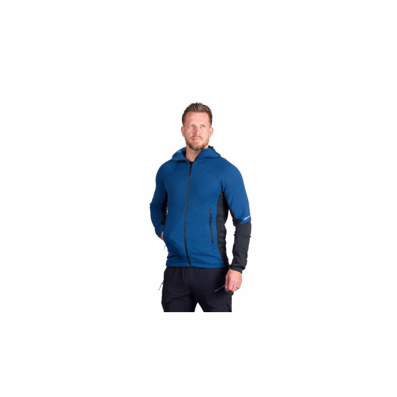 Pánska turistická mikina so zipsom NORTHFINDER EGON 811darkblueblack