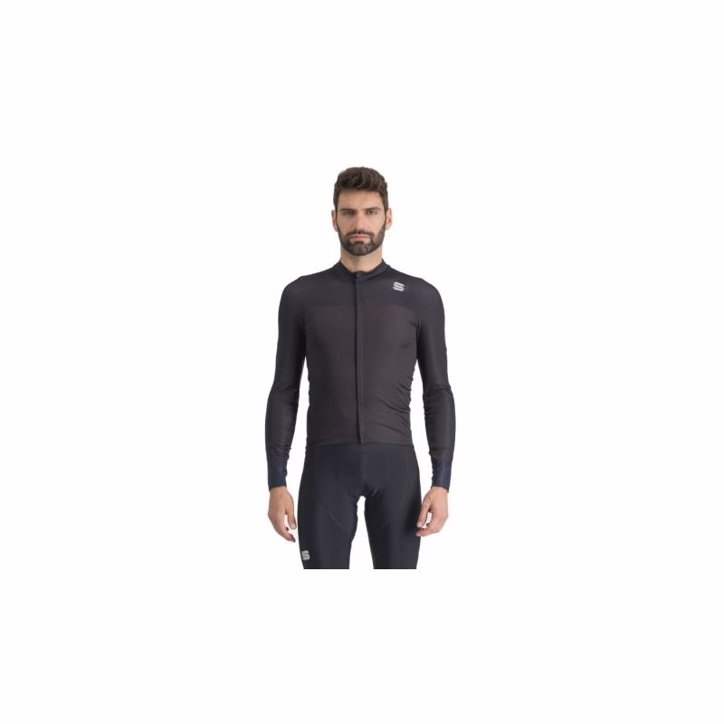 Pánsky cyklistický dres s dlhým rukávom SPORTFUL Bodyfit pro jersey, black galaxy blue