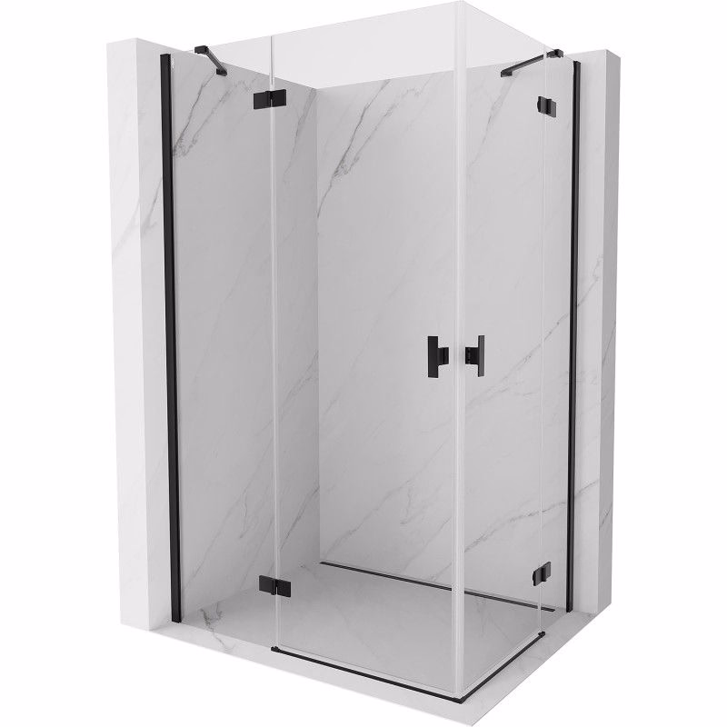 MEXEN/S - Mist H Duo sprchovací kút dvere krídlové 100 x 70, transparent, čierna 8A5-100L-070P-70-00