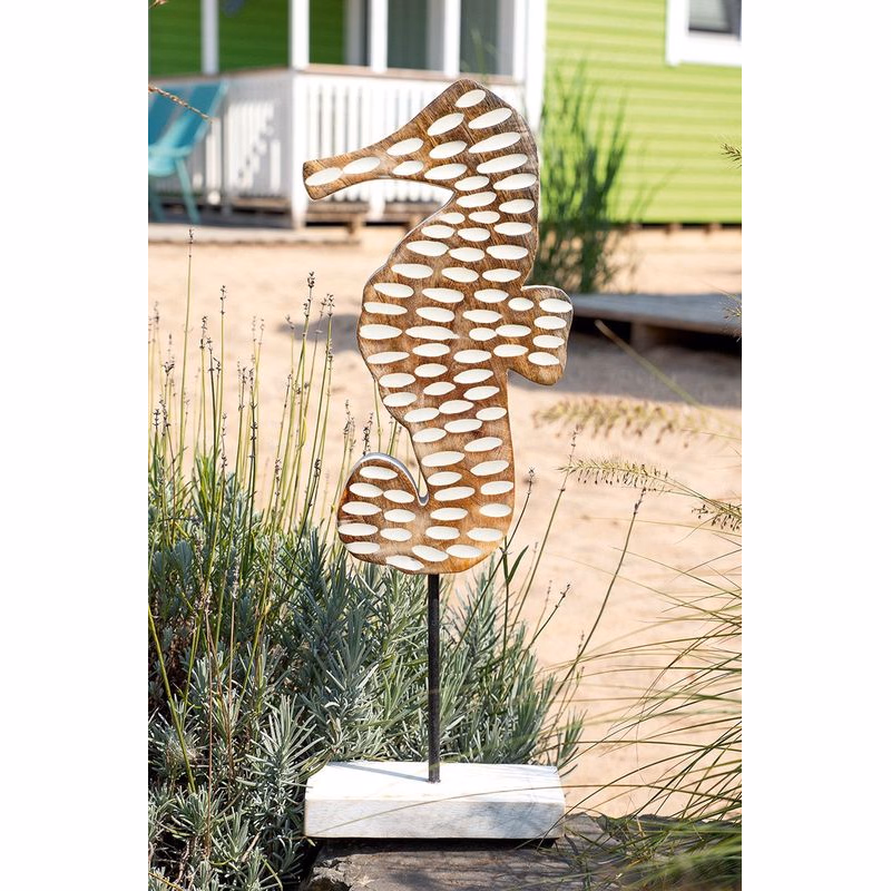 Stojan s morským koníkom z mangového dreva Seahorse, 50 cm