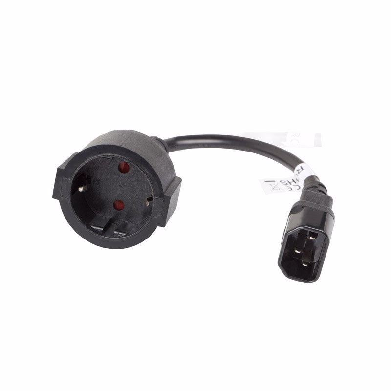 LANBERG IEC 320 C14 na SCHUKO(F) adaptér kábel pre UPS 20CM čierny