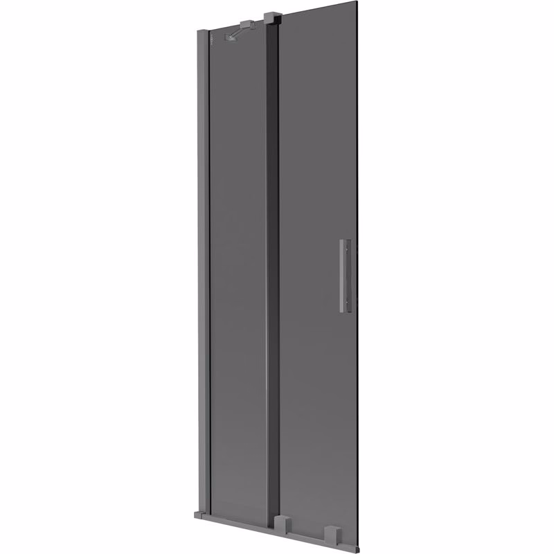 MEXEN/S - Velár dvojkrídlová posuvná vaňová zástena 70 x 150, grafit, grafit metal 896-070-000-41-95