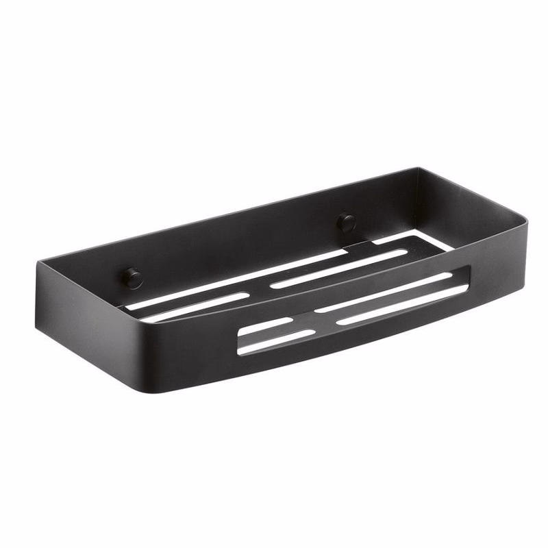 Gedy - SMART polička do sprchy, 300x45x128 čierna mat 241714