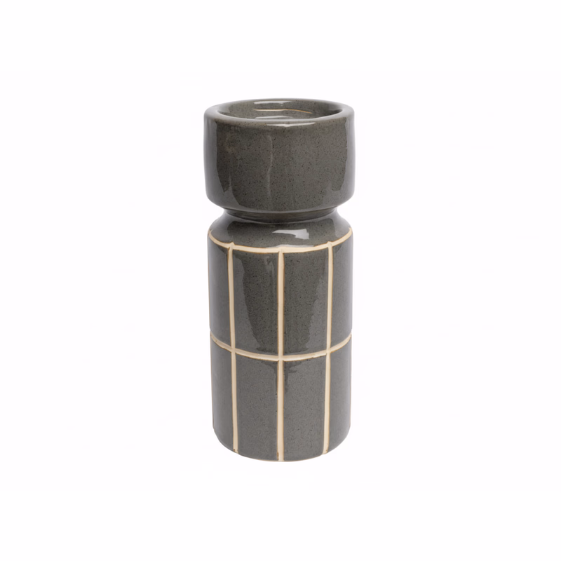 Bliss Tile svietnik 25 cm sivý