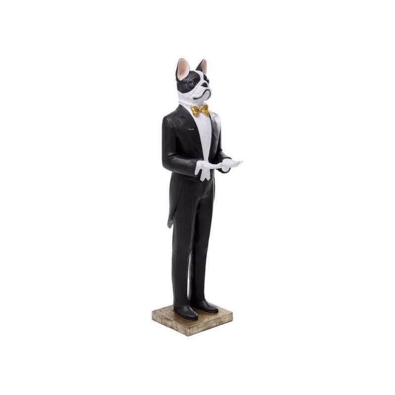 Butler Dog Alfred dekoračná figurína čiernobiela165 cm