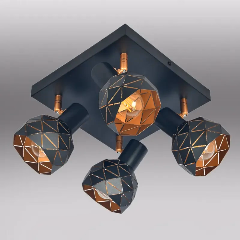 Stropné bodové svietidlo Puzzle 4 AS-PUE144B black LS4