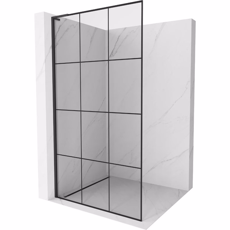 MEXEN/S - Kioto L Sprchová zástena WALK-IN 110 x 200, čierny vzor, čierna 800-110-103-70-77