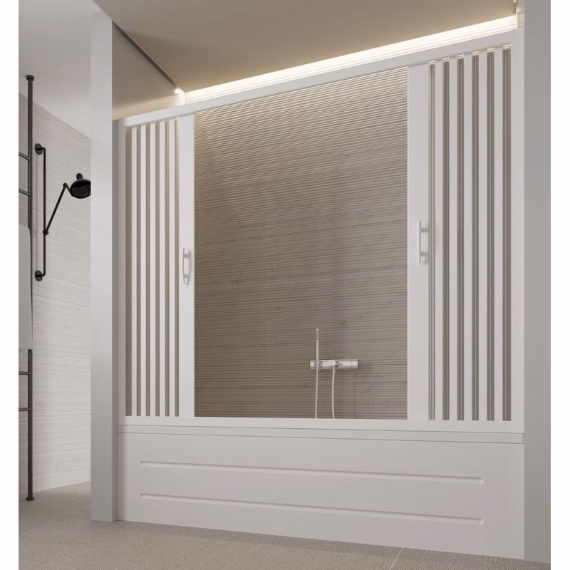 FORTE - Vaňová zástena FLEX - VASCA MARTE NEW - Rozmer A - 140 - 170 cm, Rozmer C - 150 cm, Typ otvárania - Zatváranie do stredu OLBBXF210001