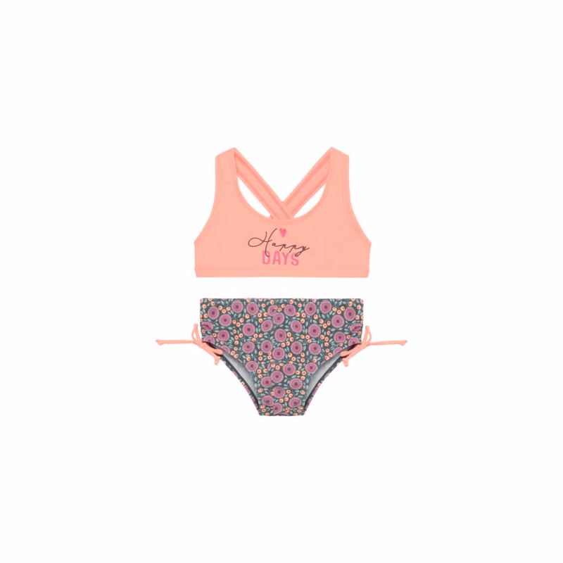 Dievčenské plavky COLOR KIDS Bikini W. Front Print & AOP-1922-Turbulence