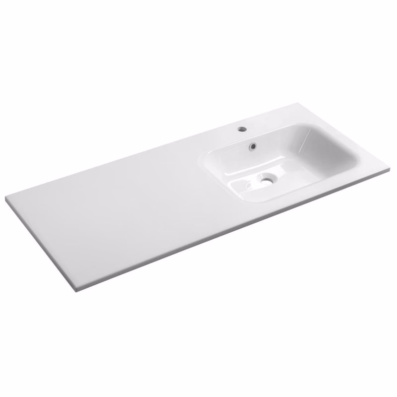 SAPHO - ARECA umývadlo 121x51,5cm, liaty mramor, pravé, biela AC121R