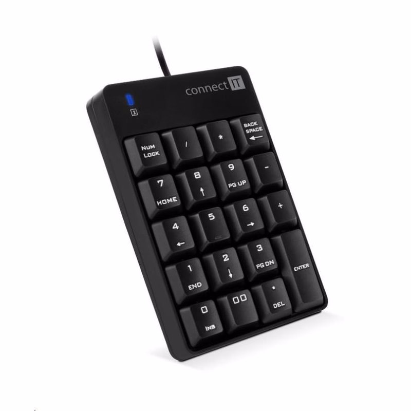 CONNECT IT NumCALC drôtová numerická klávesnica, ČIERNA