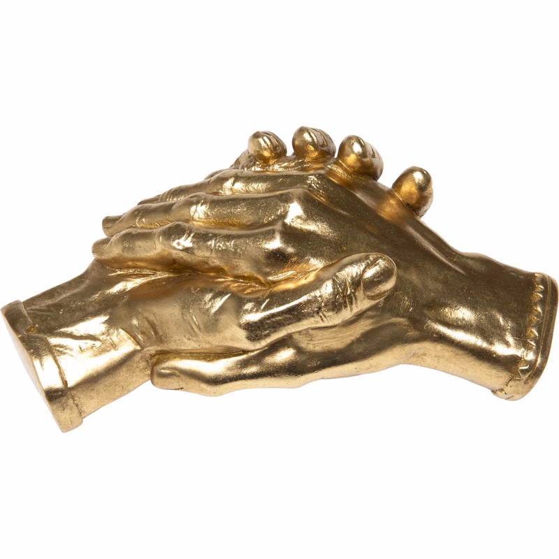 Dekoratívny predmet Shake Hands zlatý 25 cm