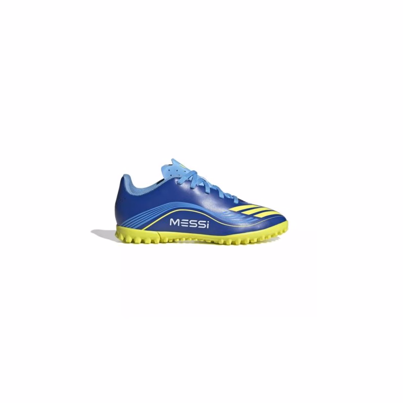 Chlapčenské futbalové kopačky turfy ADIDAS F50 Messi Club Jr TF team royal blue solar yellow semi blue burst