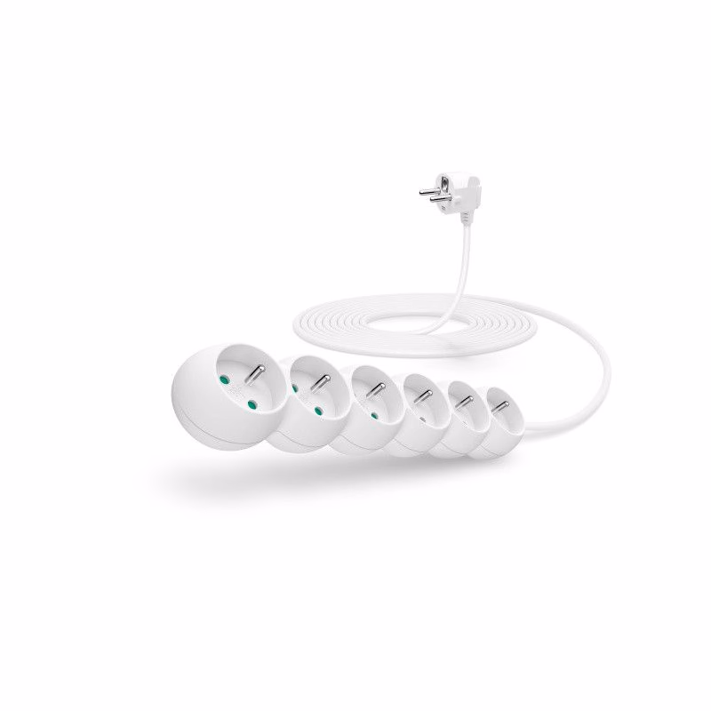 CONNECT IT predlžovací kábel 230 V, 6 zásuviek, 5 m, bez vypínača (biely)