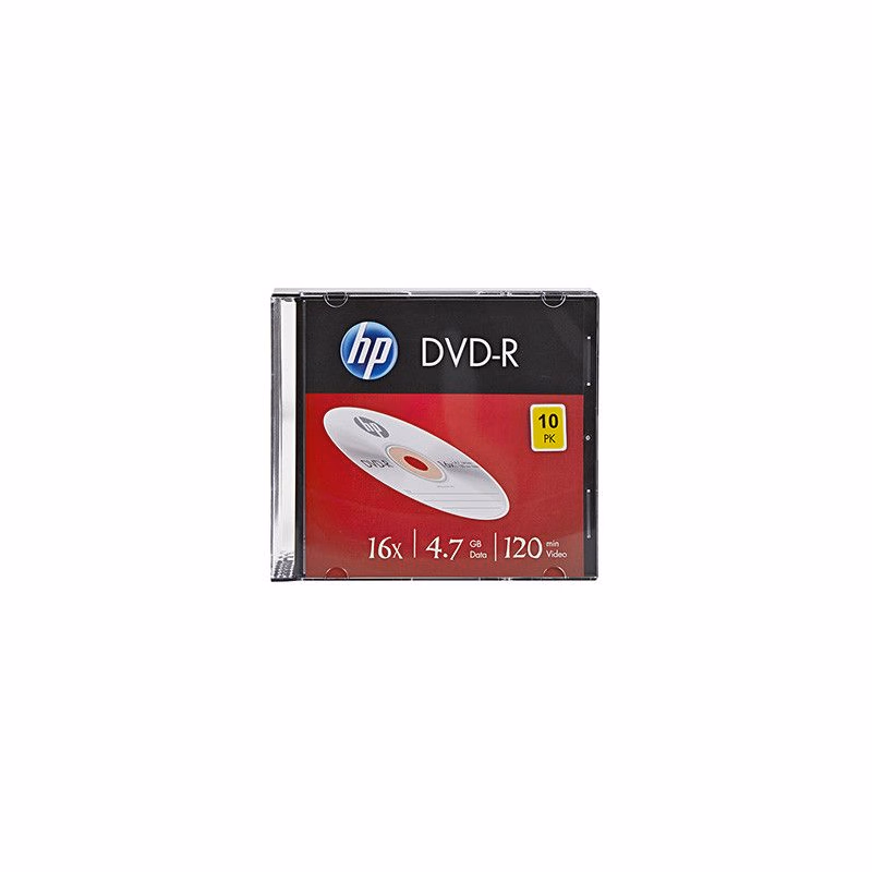 HP DVD-R, DME00085-3, 4.7GB, 16x, slim case, 10-pack, bez možnosti potlače, 12cm, 69314, pre archiváciu dať