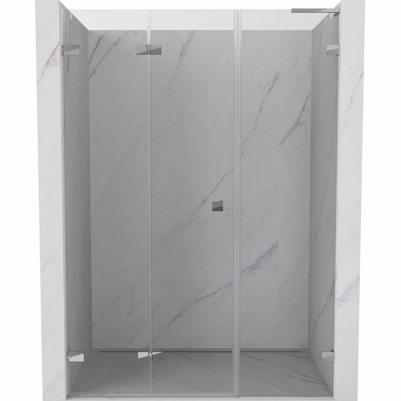 MEXEN/S - Lunar-F L skladacie sprchové dvere ľavé 140, transparent, chróm 836SL-140-050-01-00-L