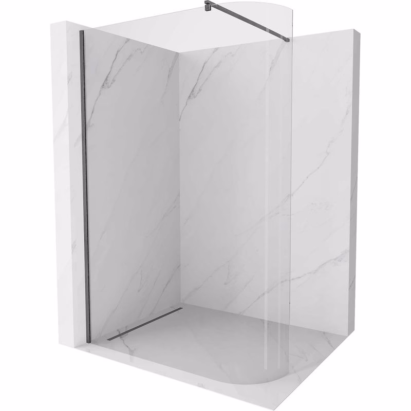 MEXEN/S - Kyoto Sprchová zástena WALK-IN 80 x 200, transparent 8 mm, grafit kartáčovaná 800-080-101-66-06