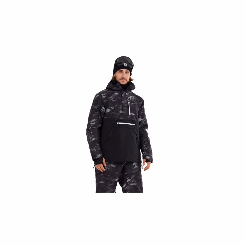 Pánska lyžiarska bunda FUNDANGO Tilbury Logo Anorak-893-black camouflage