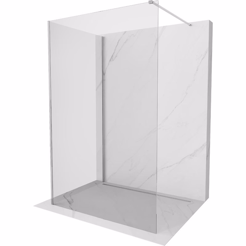 MEXEN/S - Kioto Sprchová zástena WALK-IN 125 x 120, transparent, chróm 800-125-212-01-00-120