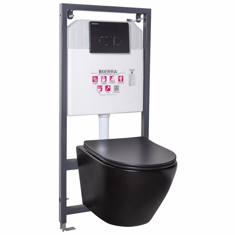KERRA - Inštalačný set WC Delos BLM/Pacific Black 5907548115874