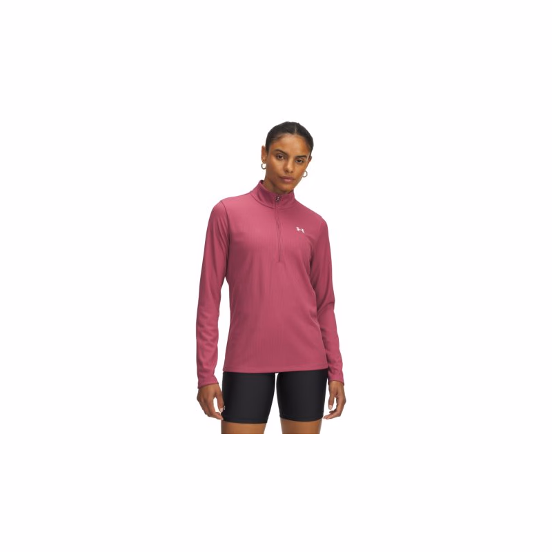 Dámska tréningová mikina s 1 2 zipsom UNDER ARMOUR Tech Rib 1 2 Zip-RED