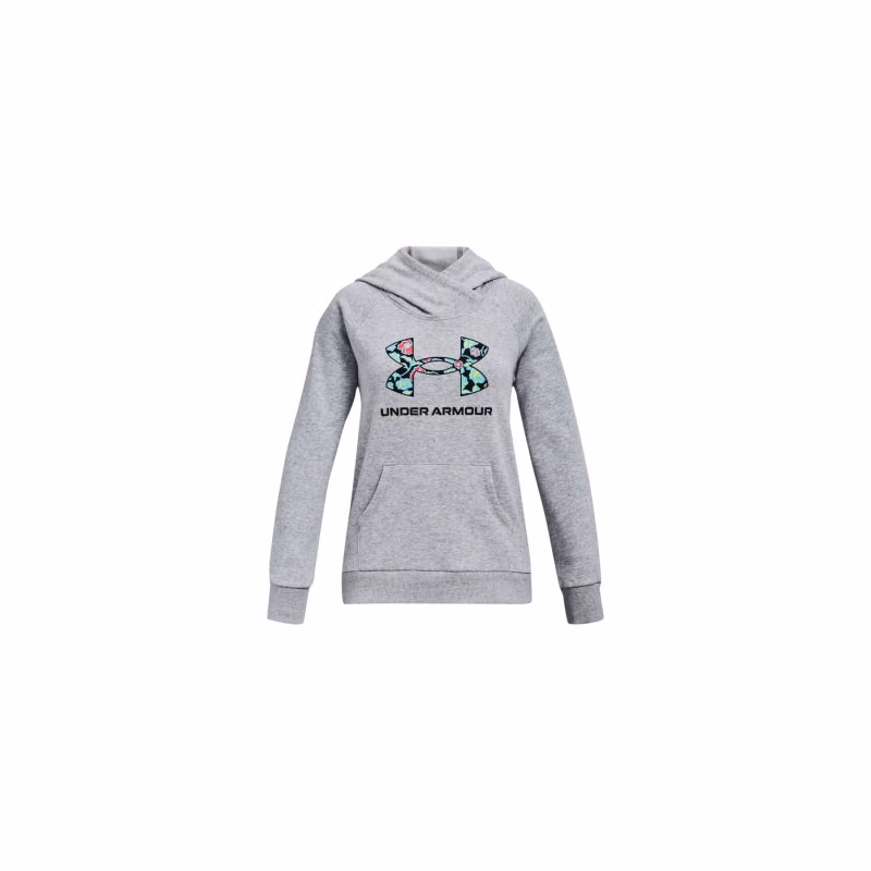 Dievčenská mikina s kapucňou UNDER ARMOUR Rival Logo Hoodie-GRY 035