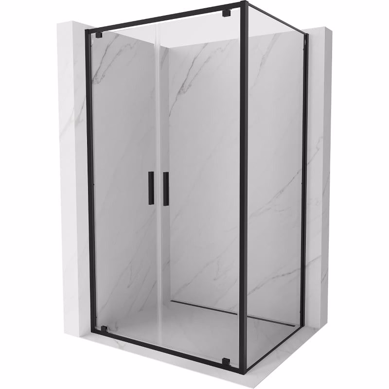 MEXEN/S - Exo sprchovací kút dvere krídlové 100 x 90, transparent, čierna 8182-100-090-70-00
