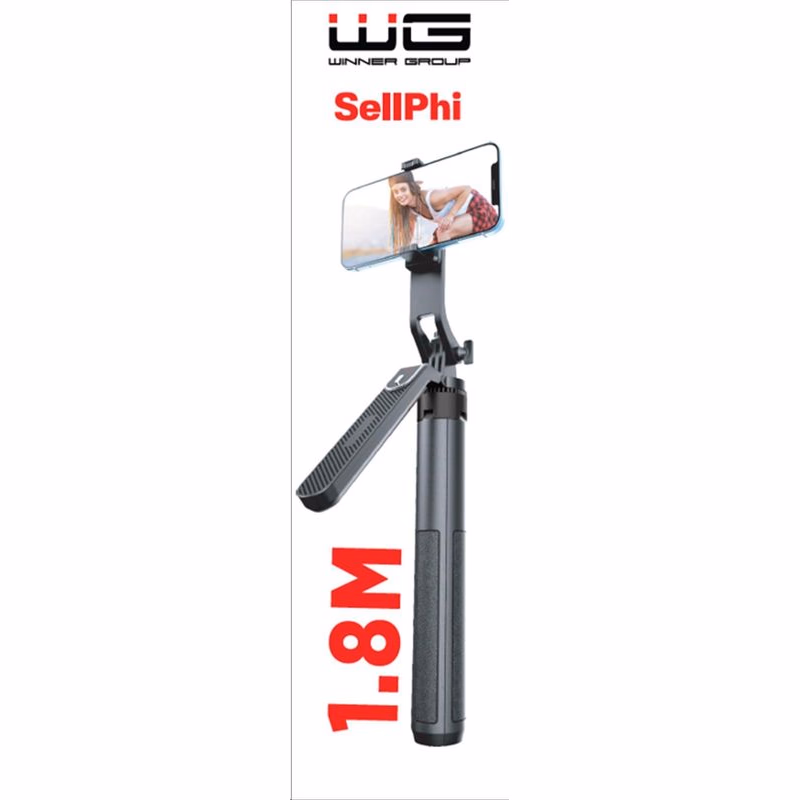 WG - Selfie tyč WG 7, Selfie tyč + tripod + teleskopický GoPro stojan, bluetooth, čierna