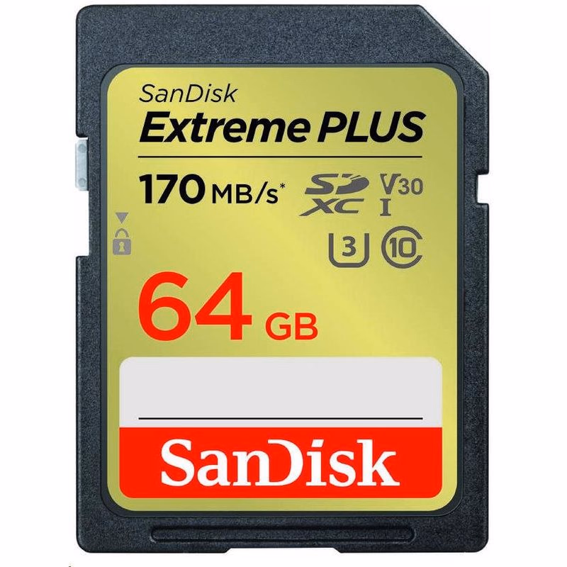 SanDisk SDXC karta 64 GB Extreme PLUS (200 MB/s Class 10, UHS-I U3 V30)