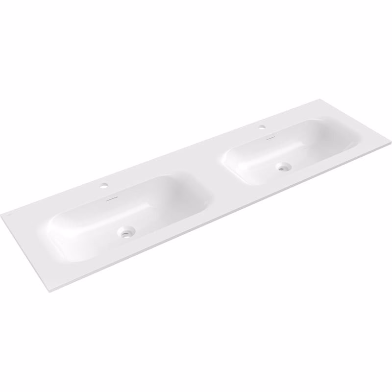 MEXEN - Vela dvojumývadlo zapustené do dosky 161 x 46,5, biela lesk 25231600D