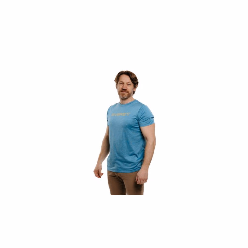 Pánske turistické tričko s krátkym rukávom EVERETT TecShirt M blue melange