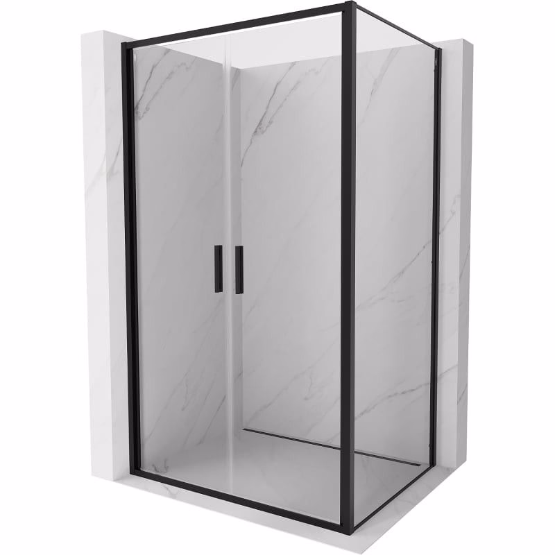 MEXEN/S - Exo sprchovací kút dvere krídlové 80 x 85, transparent, čierna 814-080-085-70-00