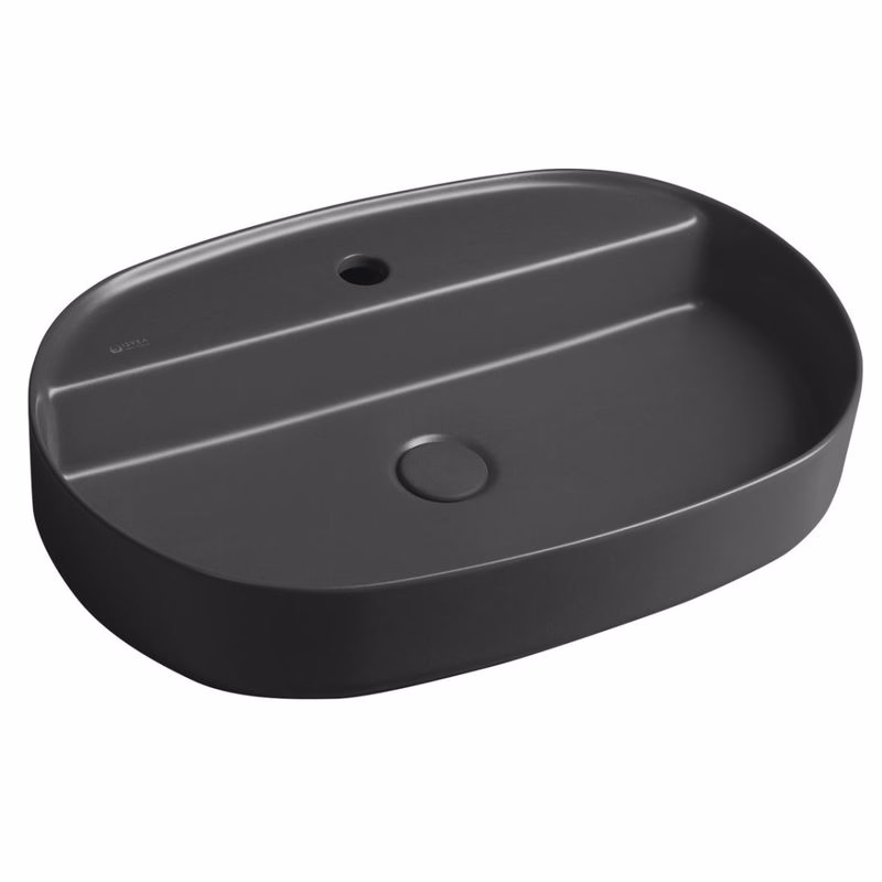 ISVEA - INFINITY OVAL keramické umývadlo na dosku, 60x40cm, antracit 10NF65060-2C