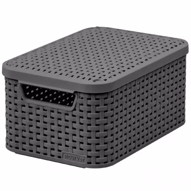 Košík S s vrchnákom Style 6l 205841 tmavošedý