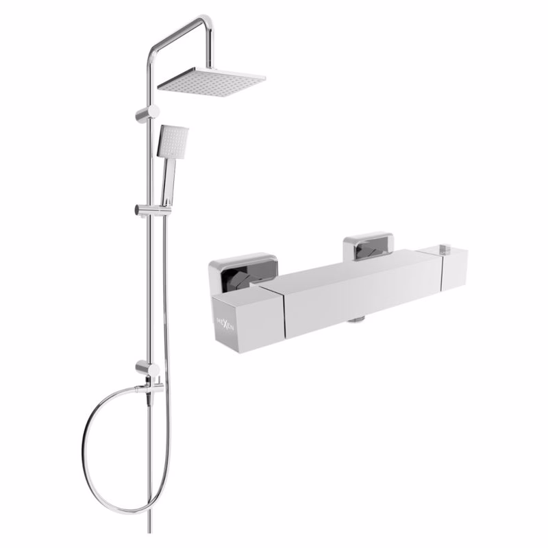 MEXEN/S - Tord sprchový stĺp vrátane sprchovej termostatickej batérie Cube, chróm 77200200-00
