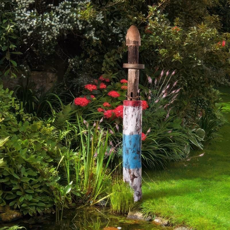 Dekorácia Drevený maják, farebný, 94 cm