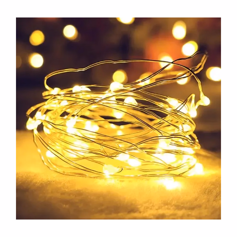Vianočné LED svetielka 20l drôtik kvpaky na batérie 4/19/nik/ww