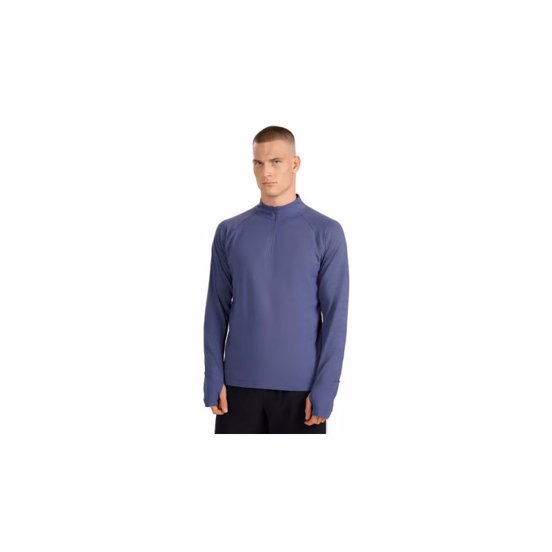 Pánska zateplená bežecká mikina s 1 2 zipsom 4F SWEATSHIRT FNK M576-WAW25TFSWM576-32S-DENIM