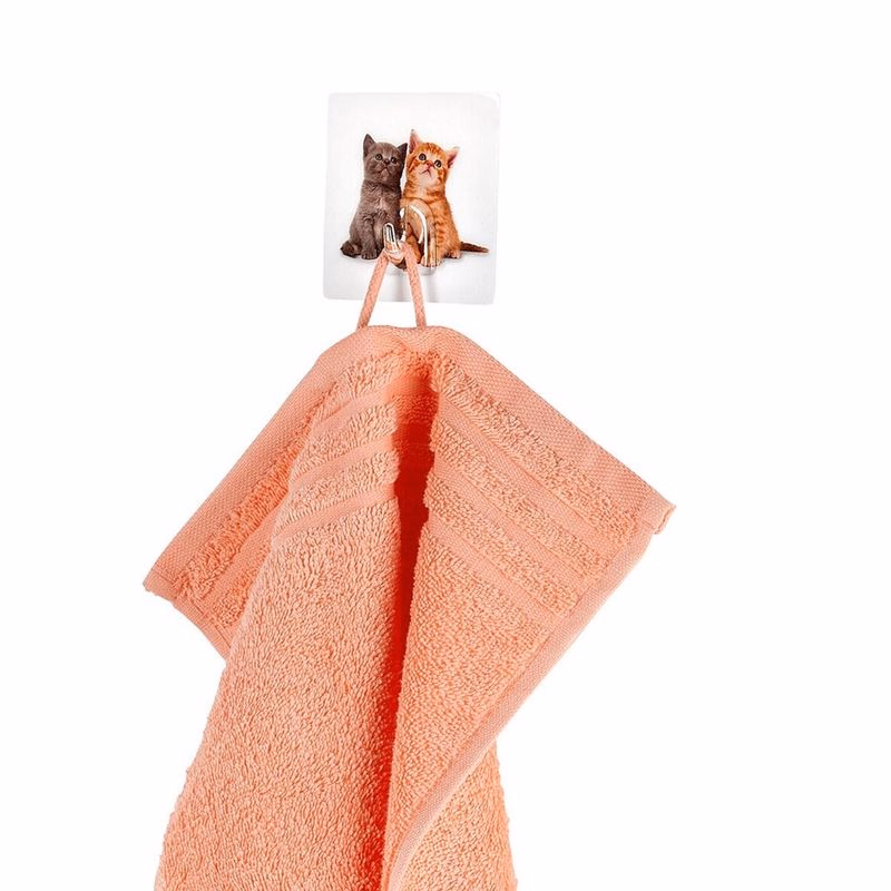Samolepiace háčiky na uteráky Kittens, 4 ks