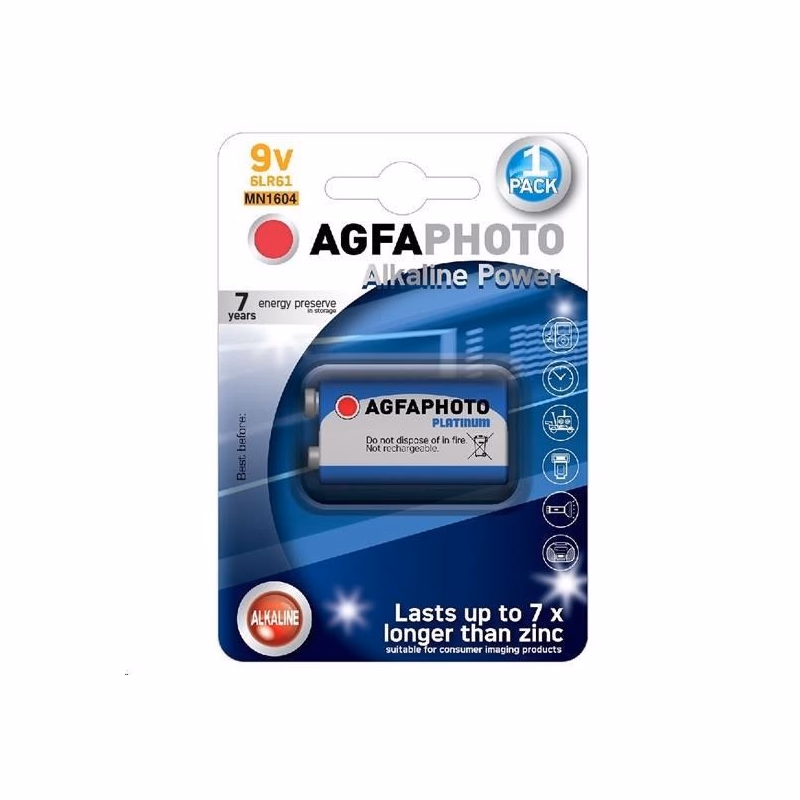 AgfaPhoto Power alkalická batéria 9V, blister 1ks