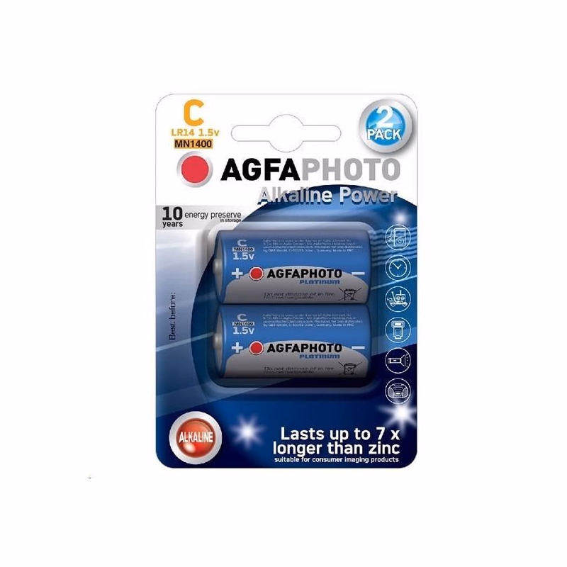 AgfaPhoto Power lkalická batéria LR14/C, blister 2ks