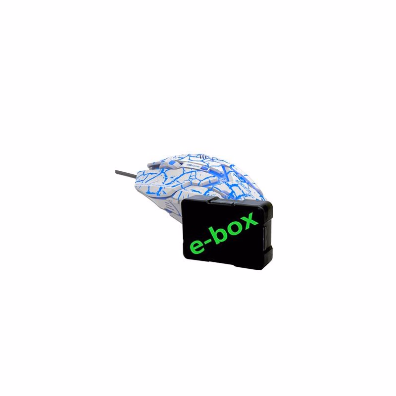 E-blue Auroza Gaming Myš káblová, biela, 4000DPI, e-box