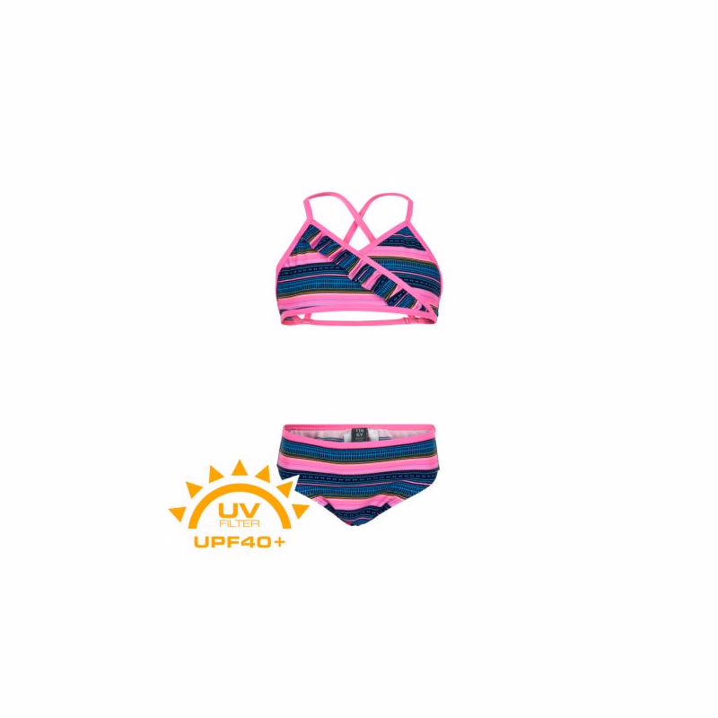 Dievčenské plavky COLOR KIDS Bikini AOP UPF 40+ Sugar Pink