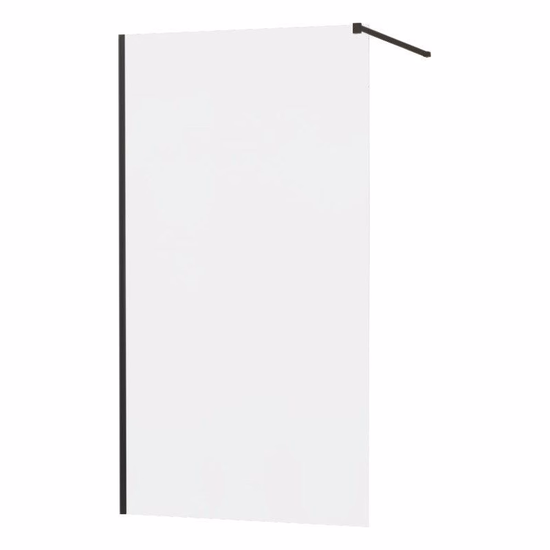 MEXEN/S - KIOTO Sprchová zástena WALK-IN 100x200 cm 8 mm, čierna, matné sklo 800-100-101-70-30