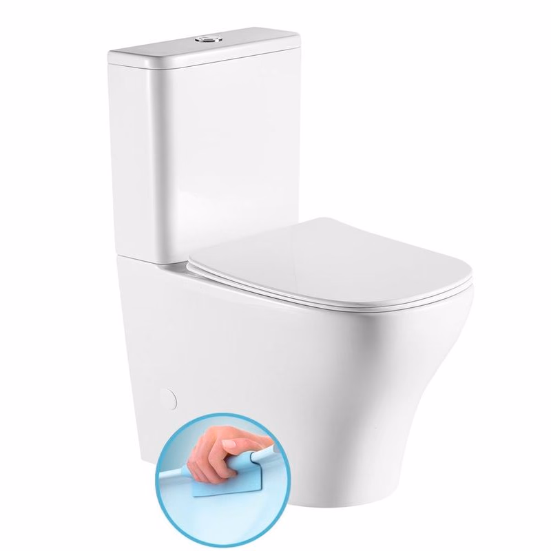 SAPHO - BELLO RIMLESS WC kombi, spodný/zadný odpad, biela PC103WR